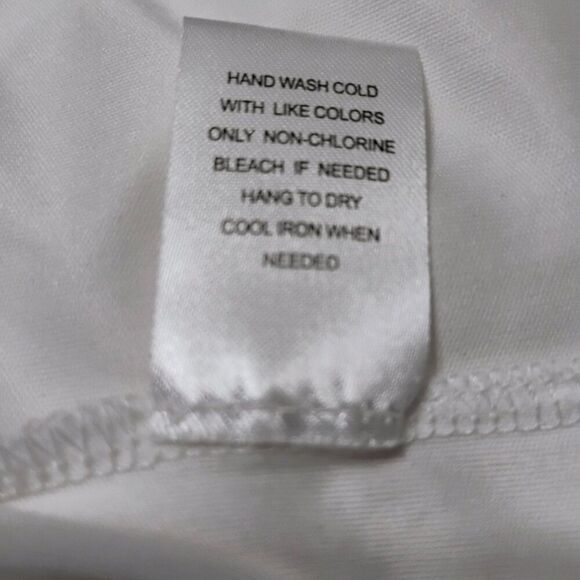 Daniel Rainn Dress Maxi High Neck Thin Straps Slit Chiffon Navy White Lined M - Picture 10 of 11